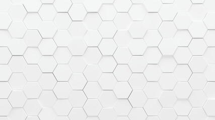 Abstract white hexagons background. 3D render