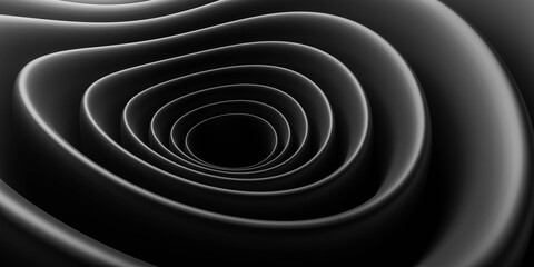 abstract design black design element organic round shapes 3d render illustration