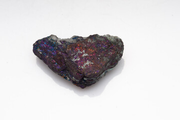 Natural stone chalcopyrite on white background