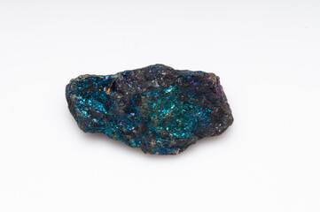 Natural stone chalcopyrite on white background