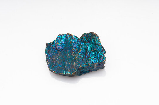 Natural stone chalcopyrite on white background