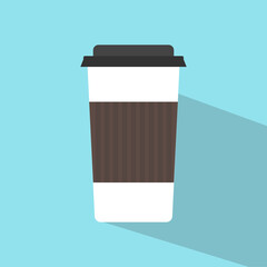 Vector illustration disposable coffee cup. Vector illustration.