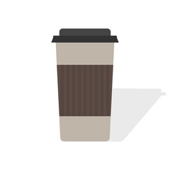 Vector illustration disposable coffee cup. Vector illustration.