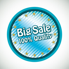 Colorful guarantee and sales labels.