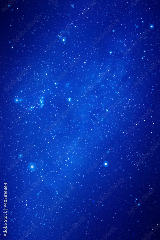 Sticker night starry sky. stars and nebula. blue vertical space background