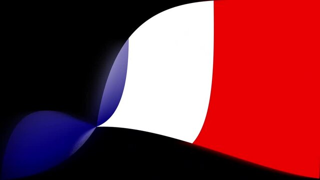 French flag.Animation of small particles forming the French flag.Flag waving.