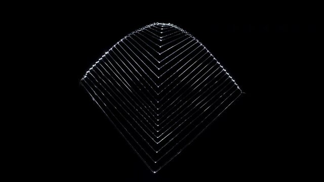 Fibonacci sequence wind spinner spiral metal art background texture in 4K  The golden angle geometric ratio 4 shots