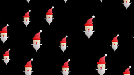 Seamless pattern with Santa Claus head. texture
