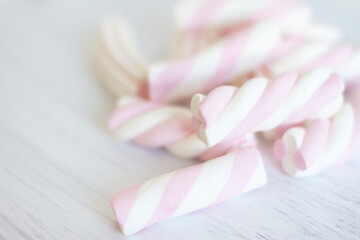 Obraz na płótnie Canvas marshmallow pattern background, pastel color dessert, sweet food, yummy pastel for kids