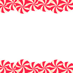 Border With Candies n Doodle Style. Isolated objects perfect for Valentine's day card or romantic post cards