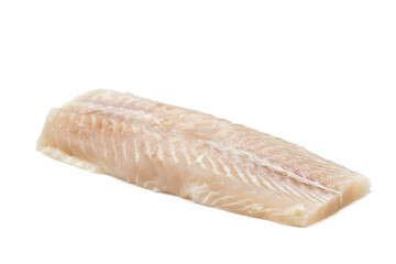 Pangasius fillet fish raw isolated on white background