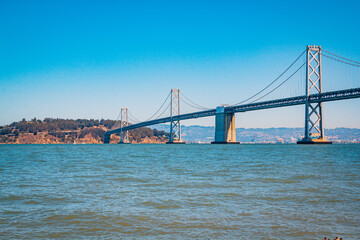 Yerba Buena Island and the Bay Bridge in San Francisco, California, USA