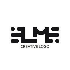 lm letter for logo company. a modern vector design