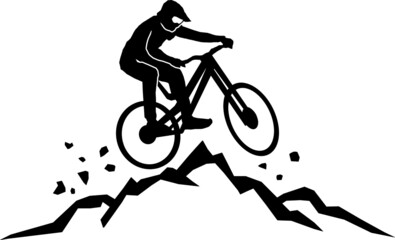 BIKE DOWNHILL Sport Mountain Silhouette