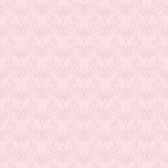 Modern seamless branch pattern with pink background