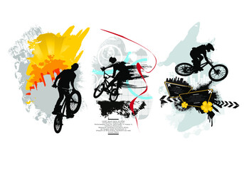 Fototapeta na wymiar Active people. Sport background ready for poster or banner, vector.