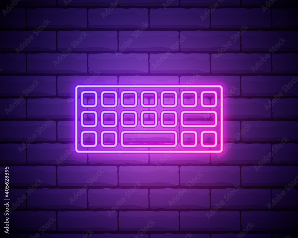 Fototapete keyboard neon icon. simple thin line, outline vector of computer parts icons for ui and ux, website 