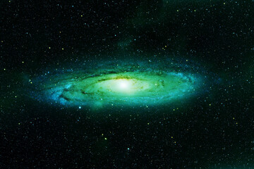 Big green galaxy. Elements of this image were furnished by NASA.