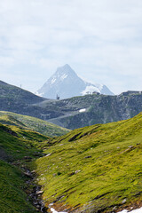 Fototapeta premium The mountains, meadows and lakes of the Aosta Valley near the town of La Thuile, Italy - August 2020.