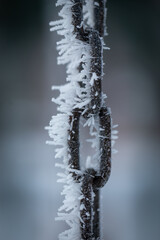chain covered in ice