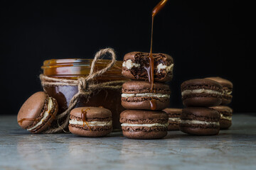 Homemade french macaroon pastry