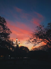 
sunset over the street