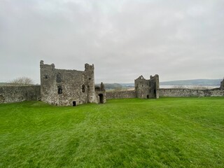 Fototapeta na wymiar View of Llansteffan castle in Carmarthenshire, Wales, UK