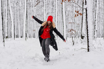 Winter portrait of a young woman