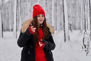 Winter portrait of a young woman