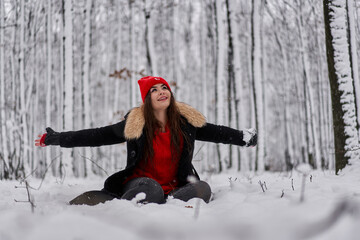 Winter portrait of a young woman