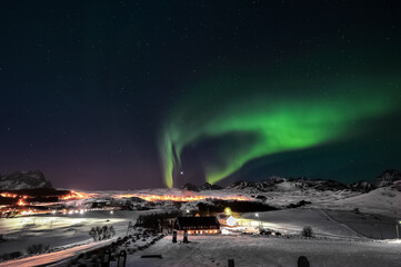 Aurora Borealis on Sky In Lofoten islands