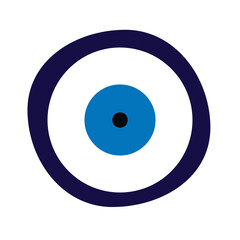 blue evil eye vector isolated on white background - white background