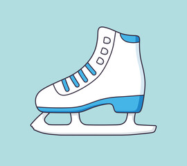 White ice skate isolated cartoon vector