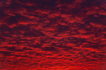 incredible sunset fiery sky red and purple clouds