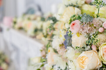 Obraz na płótnie Canvas Beautiful flower background. Elegant wedding ceremony