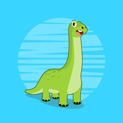 Dinosaur Cute illustration. icon concept isolated. flat cartoon style vector