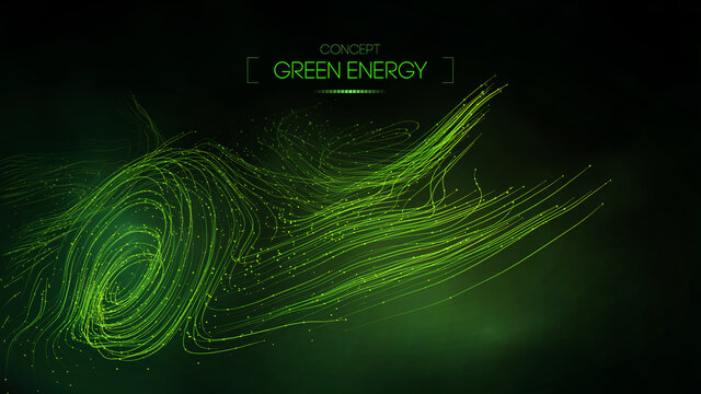 Green energy concept. Vector green technology background. Futuristic vector illustration.