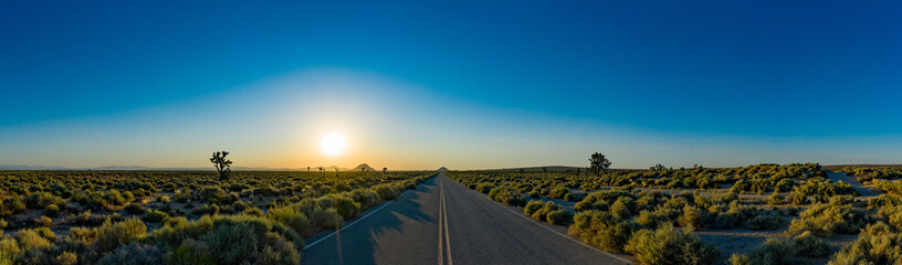 sunset over the long open road