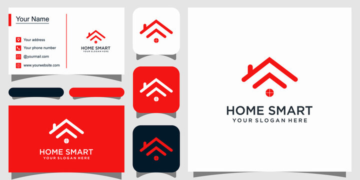 Smart home tech logo and business card