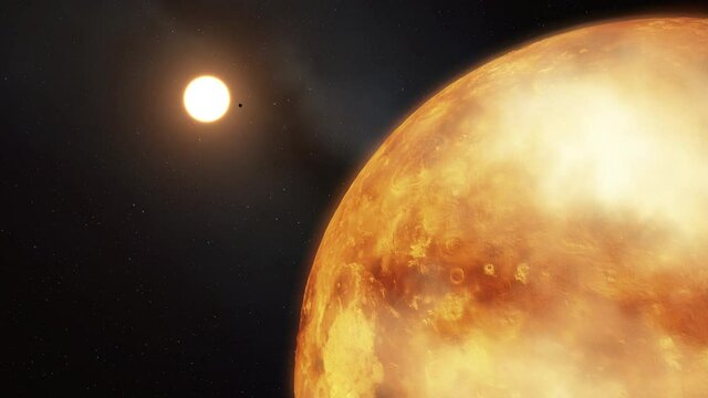 Venus, solar system, space and stars, realistic 3D graphics, 3D Render,  moving stars, planets