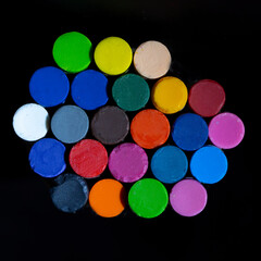 Colors on a black background