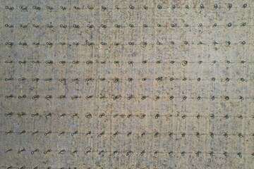 Aerial top down view of a pitaya or pitahaya plantation