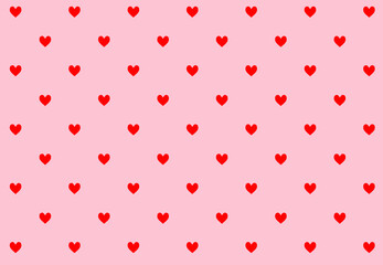 ピンクの背景に赤いハート模様の壁紙