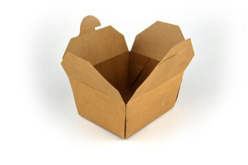Caja abierta o recipiente abierto de carton encerado para comida caliente