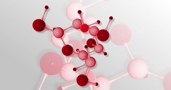 Glucosamine Molecular Formula in red 3D (loop)