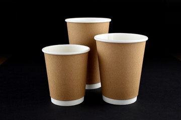 Juego de vasos  para bebida caliente doble capa de carton reciclado