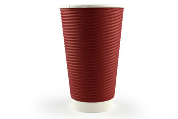 Vaso desechable. con textura curva rojo