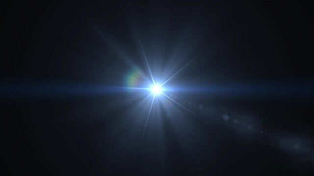 Optical lens flare effect. 4K resolution. Very high quality and realistic.on black background
