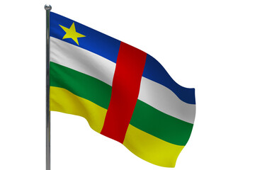 Central African Republic flag on pole icon