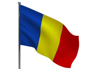 Chad flag on pole icon